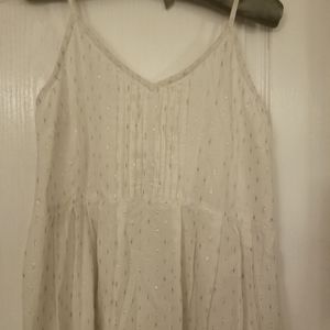 White gold cotton maxi dress S/M